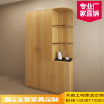 Hotel Furniture Standard Room Full TV Cabinet Hotel Special Bed Apartment Hotel Double Bed Rental House Furniture Wardrobe