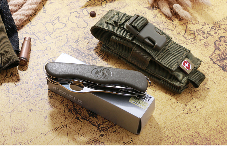 Victorinox Swiss Army Knife Đức Officer Knife 0.8461.MW4DE Ngoài trời Sergeant đa chức năng Folding Cutter