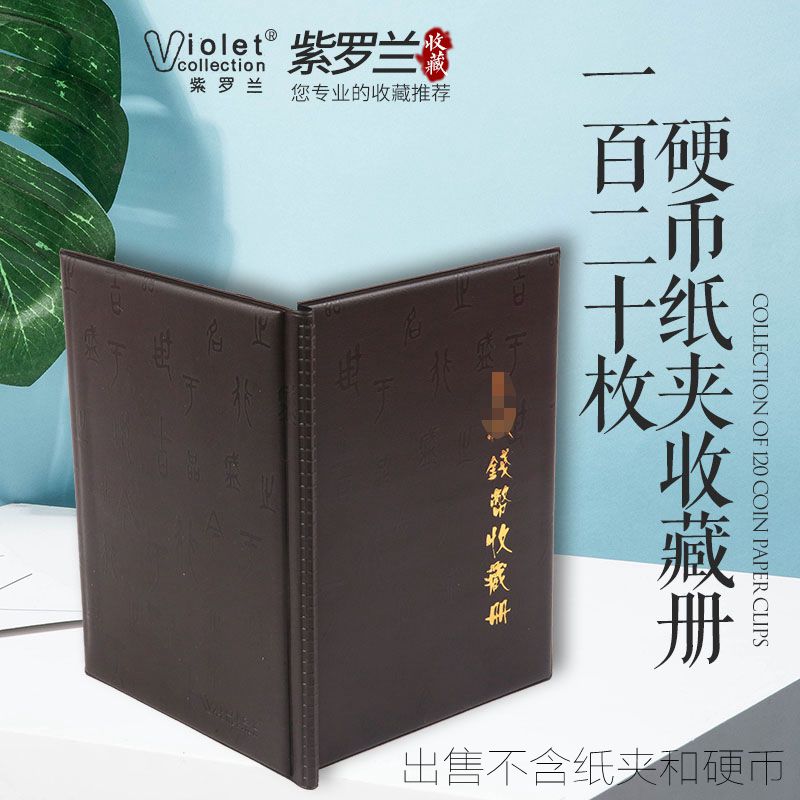 Violet 120 paper clip book Coin paper clip storage book Collection book 120 protective coin book Coin protection book