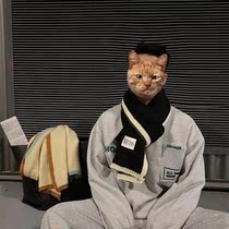 Japanese cashmere scarf male Winter boyfriend birthday gift student Korean version of net red knitting warm couple bib tide