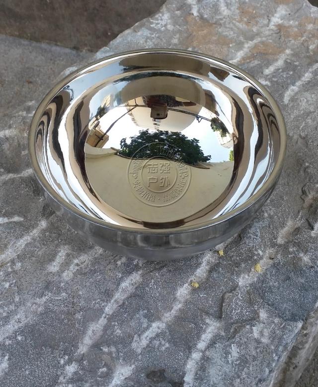 Zhiqiang outdoor 14CM double stainless steel bowl with heat insulation and anti-hot stainless steel tableware