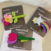 Good sweet ~ Import materials Han version sequin Tulip Wucai Colorful Flower Hair Clip Childrens Back Brain Spoon Clip Liu Haiclip