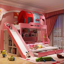 Childrens bed Bunk bed Bunk bed High and low bed combination bed Boy bunk bed Girl mother bed Slide Princess bed