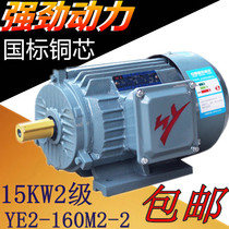 15KW2 level motor three-phase asynchronous motor YE2-160M2-2 pole national standard 380V secondary motor 15 KW