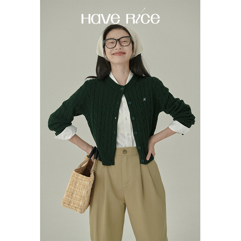 HAVERICE Dining Hall Autumn Day Girlfriend Autumn Winter New 100 Hitch Loose Fur Knit Cardiovert Knitwear Woman-Taobao