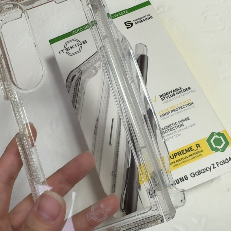[Export Store] Itskins Brand Is Suitable for Galaxy Z Fold4 Phone Cases, Exported to the United States, Samsung Flip Protective Case, Transparent Phone Case with Pen Slot, Detachable Phone Case