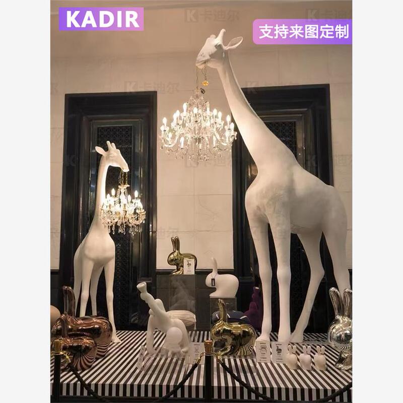 Nordic Animal Sculpture Giraffe Floor Lamp Creative Designer Villa Showroom Hotel Sales Office Decorative Lighting