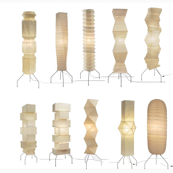 Domestic Paper Floor Lamp by Noguchi Isamu Akari Uf4-33N J1 L10 L5 31N 32N in a Zen Style