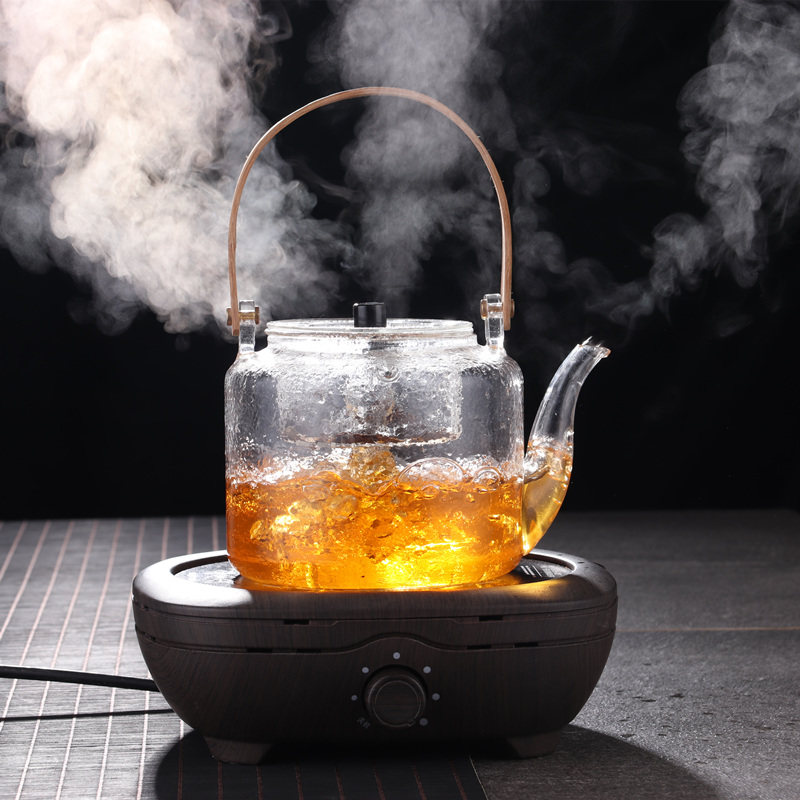 Lifting beam pot glass teapot tea set thickened heat-resistant high-temperature tea art pot Japanese-style household large-capacity steamed teapot