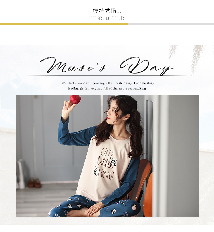 Bộ đồ ngủ dài tay mùa thu và cotton mùa đông của phụ nữ phù hợp với phiên bản Hàn Quốc của sinh viên hai mùa xuân và mùa thu mới có thể được mặc bên ngoài dịch vụ gia đình đồ bộ thể thao