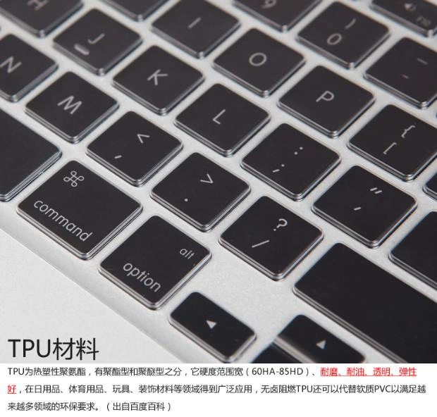 MacBook Air 11,6 inch Máy tính xách tay Apple TPU cao trong suốt phụ kiện phim bàn phím siêu mỏng