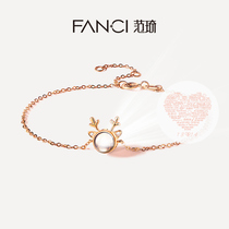 Fanci Fan Qi jewelry special price deer has your couple bracelet female 9k gold Korean version simple projection custom hand