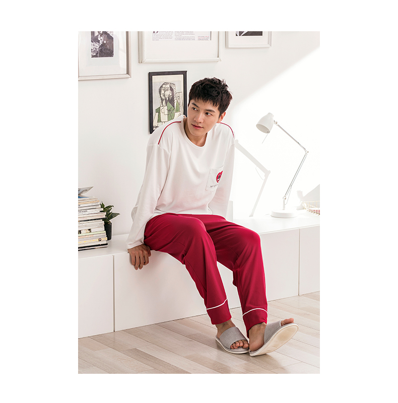 Jing Yun mới vài bộ đồ ngủ mùa xuân và mùa thu dài tay cotton nam dịch vụ nhà dễ thương cotton lỏng phù hợp với phụ nữ bộ đẹp cho cặp đôi