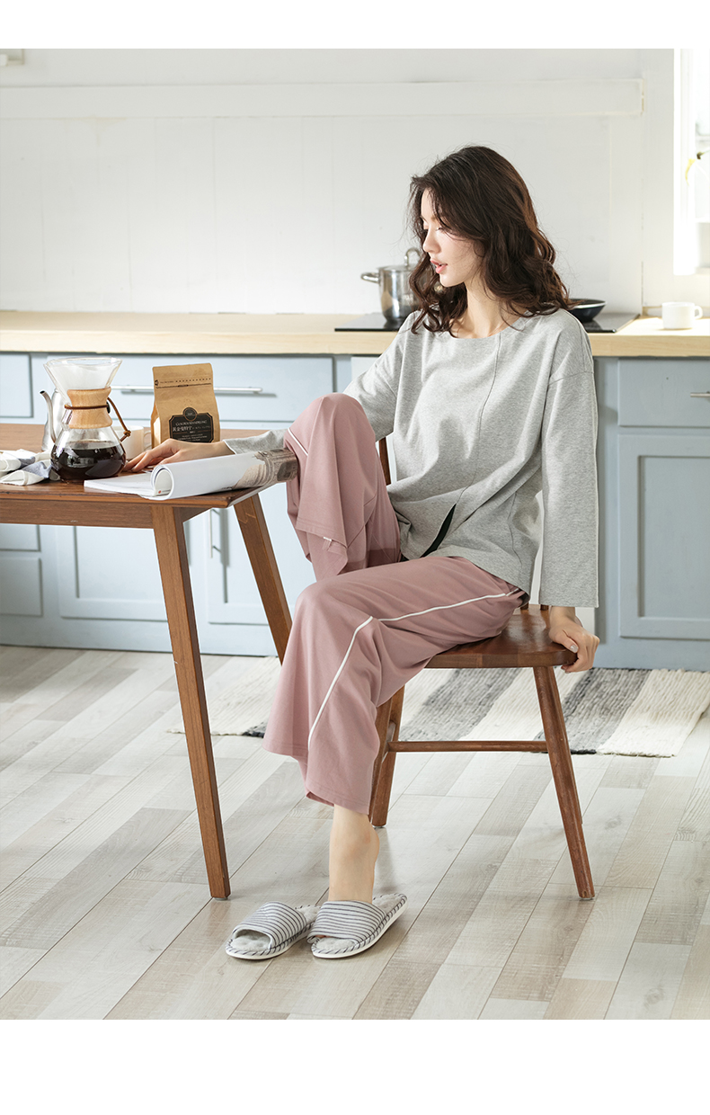 Jing Yun mùa thu vài bộ đồ ngủ cotton thiết lập quần dài tay rộng cho nữ bộ cotton đẹp mặc nhà