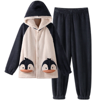 Jingorhyming (ultra soft) Penguin Coral Suede Sleeping goobs Осенняя зимняя пара Pyjamas Sleeping Good Home parenting