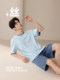 Jingyun [Cool Feeling Deep Sleepwear 80] Ultra-Soft Short-Sleeved Pajamas for Men in Summer, Containing Mulberry Silk and Anti-Mite Home Wear