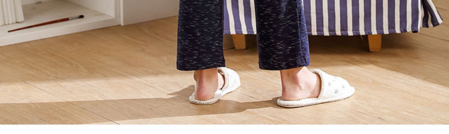 Jing Yun mùa xuân và mùa thu vài bộ đồ ngủ cotton dài tay nữ dịch vụ nhà cổ tròn cotton đơn giản quần nam phù hợp với - Bên ngoài ăn mặc đồ bộ mặc nhà