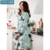 Jing Yun 2018 mùa xuân mới cotton phim hoạt hình váy ngủ nữ dài tay áo pyjama dễ thương người phụ nữ bông phục vụ đầm ngủ dễ thương hàn quốc Đêm đầm