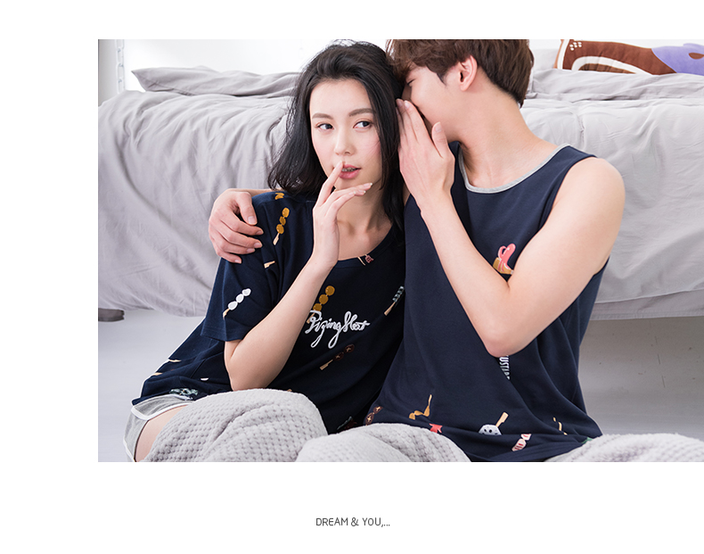 Jing Yun mùa hè mới vài bộ đồ ngủ ngắn tay áo đơn giản nhà quần áo cotton quần short giản dị bông vest phù hợp với đồ bộ đẹp