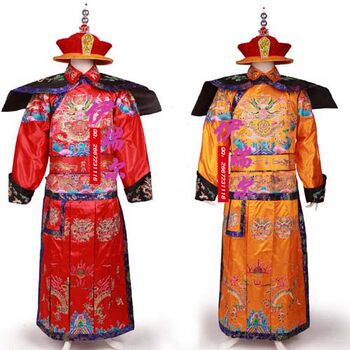 Ancient Costume Qing Dynasty Emperor Dragon Robe Court Attire Authentic Suzhou Embroidery Front and Back Embroidered Dragon Robe Photo Studio Photography Performance Costume