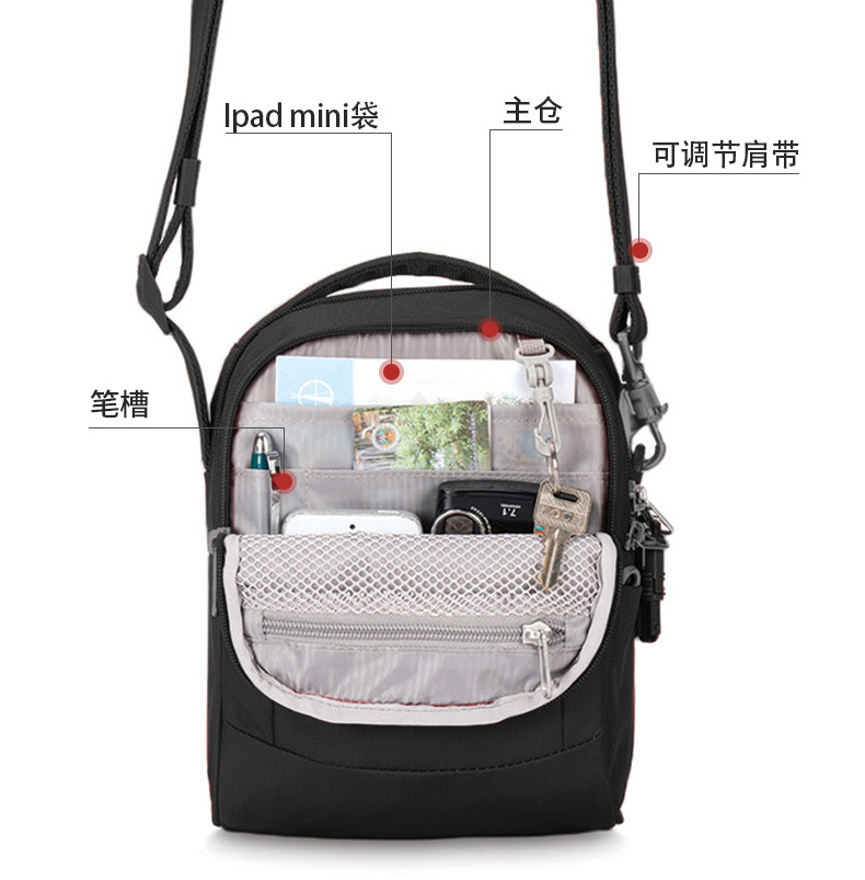 PACSAFE ngoài trời chống trộm cut-proof mini crossbody ba lô vai túi Metrosafe LS100 30400 túi adidas