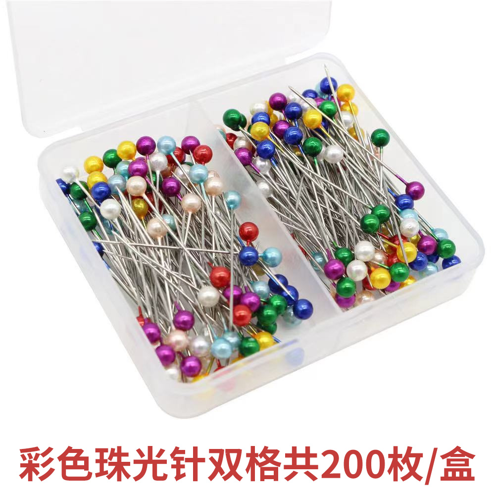 200 boxes Colour large head needle length 38mm Pearlized Needle Clothing Custom Cut Positioning Pin Fixed Needle Round Ball Nail