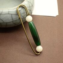 Agate brooch pin fixed clothes accessories Simple vintage cardigan sweater jacket Large pin decorative buckle pin