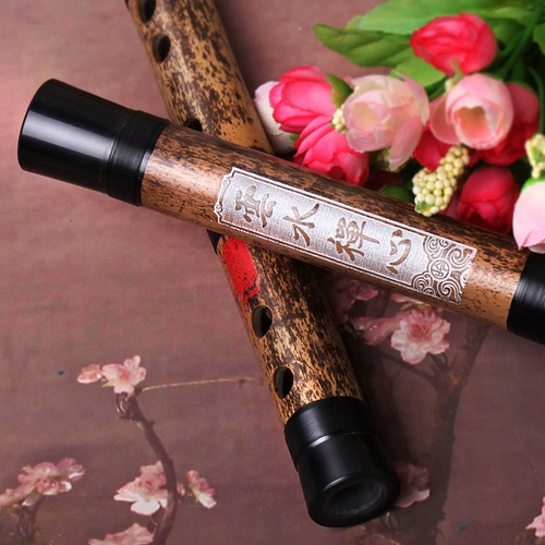 [Линг Инь] Специальное профессиональное выступление с двойным выступлением с двойным белым медным пурпурным бамбуковым флейтом Этнический музыкальный инструмент бамбук бамбука флейта для отправки флейты сумка