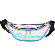 2022 Rain-proof water men and women dumplings Dumplings Laser Transparent Jelly Beach Cruise with Fitness Square Purse Sloped Satchel Colorful Chest Bag