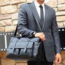 Middle Youth Business Mens Cross Section Carry-on Single Shoulder Diagonal Satchel 14 15 6 Inch Computer Business Trip Containing Leather Bag