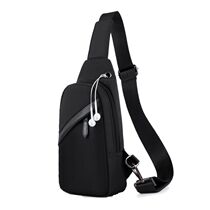 2022 Fall Walk Oxford Cloth Anti-Splash Water Tide Men Style Chest Bag IPADMINI Skew Satchel Headphone hole bag