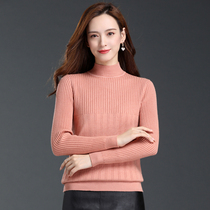 Ordos City Pure Mountain Cashmere Winter New Mid High Collar Thickened Warm Ocean Air Knit Undershirt Wool Sweater Woman