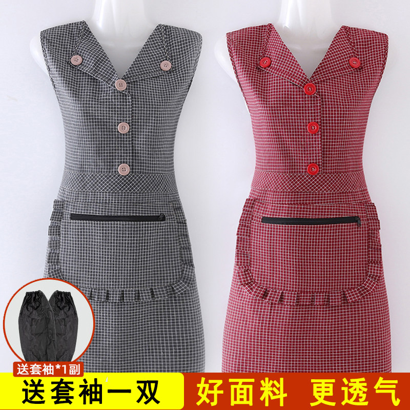 Ladies work overalls cooking lapel apron beautiful and fashionable 2021 new Korean version of the Western style net red with the same style