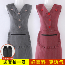 Ladys work to work with stir-fried vegetable turned collar apron beautiful fashion 2021 new Korean version of the Korean Air Network Red congeniers