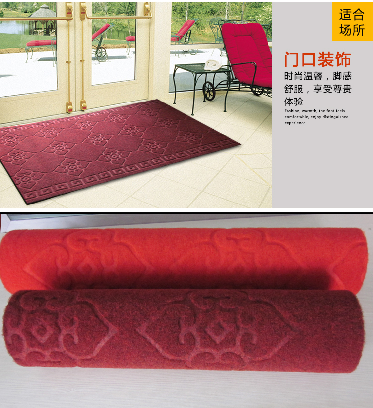 sảnh tùy chỉnh cửa mat thấm thảm không trơn trượt có thể được cắt tấm thảm chùi chân lang mat thảm cho vận chuyển - Thảm sàn tấm trải sàn pvc loại mỏng