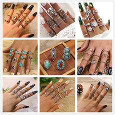 кольцо geometric joint women ring accessories关节戒指套装指环走秀款