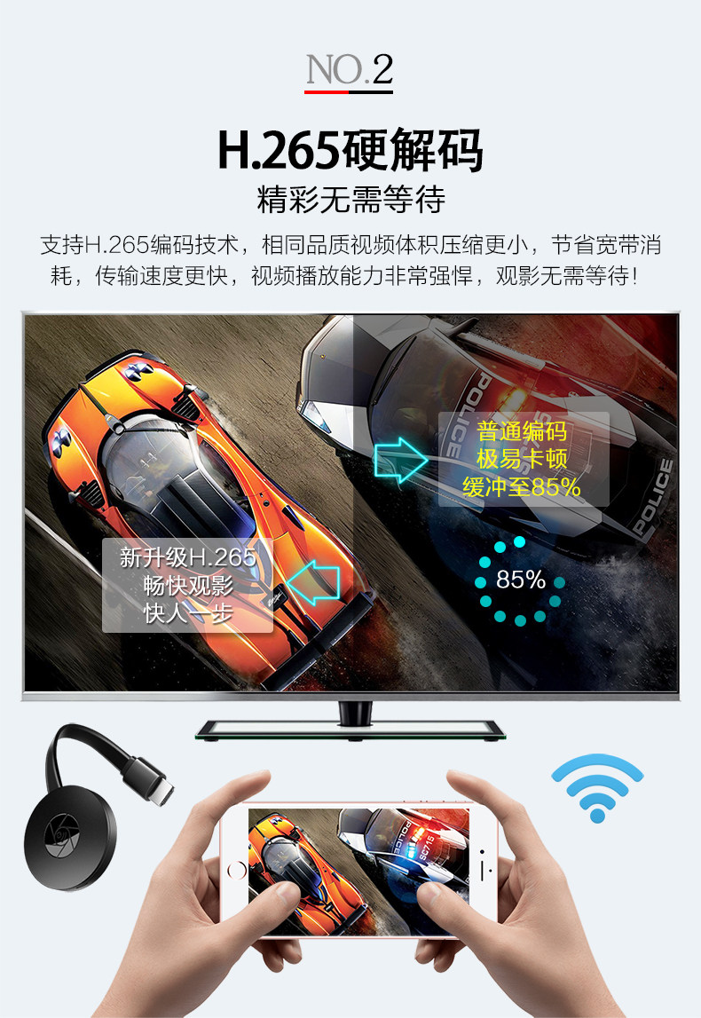 无线HDMI同屏器苹果iphone8x安卓手机转电视