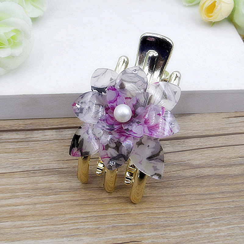 Nhật Bản và Hàn Quốc móng vuốt thẻ phụ kiện tóc chạm khắc acrylic clip clip ba răng vịt kẹp clip trung bình đầu clip mùa xuân clip trang sức - Phụ kiện tóc băng đô nữ
