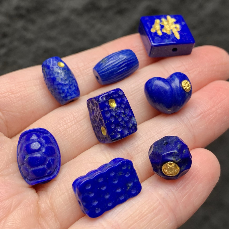 Natural Lapis Lazuli Barrel Beads Accessories, Meteorite Style Passion Fruit Seed Olive Beads, Heart-Shaped Peach Top Beads, DIY Star and Moon Bodhi Natural Lapis Lazuli Barrel Beads Accessories, Meteorite Style Passion Fruit Seed Olive Beads, Heart-Shaped Peach Top Beads, DIY Star and Moon Bodhi