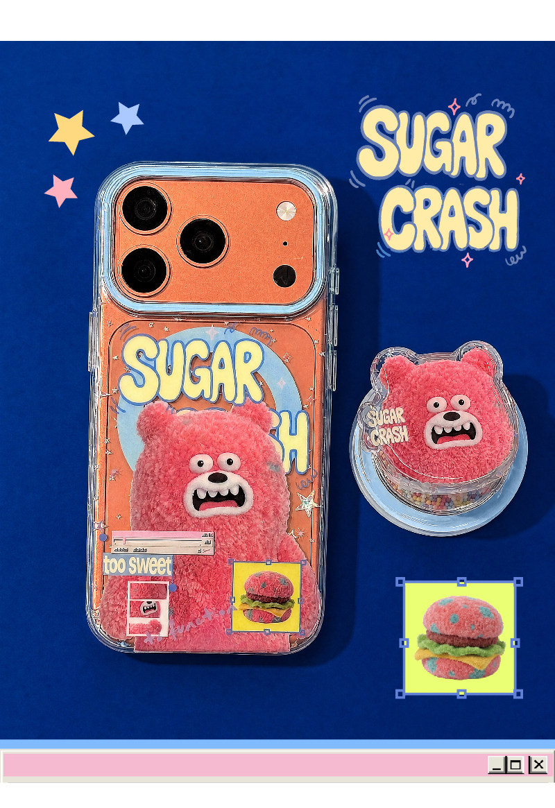 PaPaPa Burger Bear Cartoon iPhone Case
