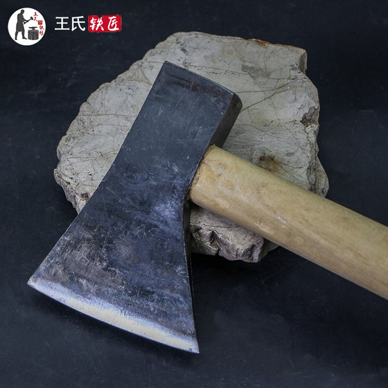 Wang's Ironworks Wang Rongshan 목수 도끼 목공 단면 도끼 손으로 만든 단면 도끼 고망간강 외날 도끼는 구르거나 붕괴되지 않습니다.