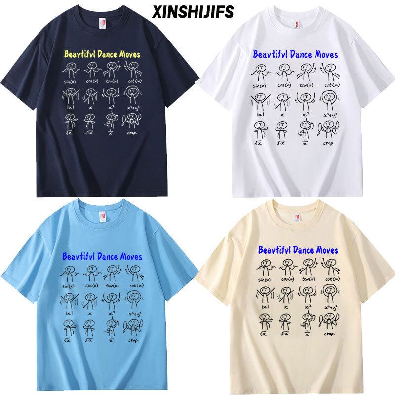 Fun Math Formula Function Dance Short-Sleeved T-Shirt for Men and Women, Loose Creative Trendy Top, Summer Student Pure Cotton Shirt Fun Math Formula Function Dance Short-Sleeved T-Shirt for Men and Women, Loose Creative Trendy Top, Summer Student Pure Cotton Shirt