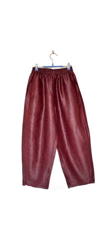 100% Mulberry Silk Red Cloud Turtle Long Pants Banana Pants Slim Pants Summer New Style Elastic Waist