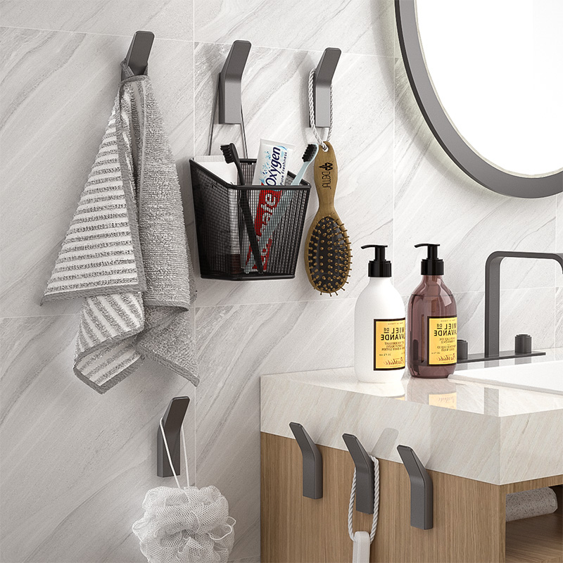 Free Punch Hook Powerful Adhesive Wall Wall-mounted Makeup Room Bathroom Xuanguan Gate rear Clothes hanger hook Sticky Hook