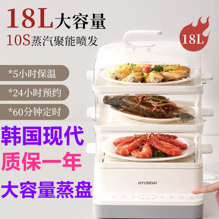 South Korean modern home electric steamer multifunction three-layer large-capacity steam boiler fully automatic small breakfast electromechanical steam box