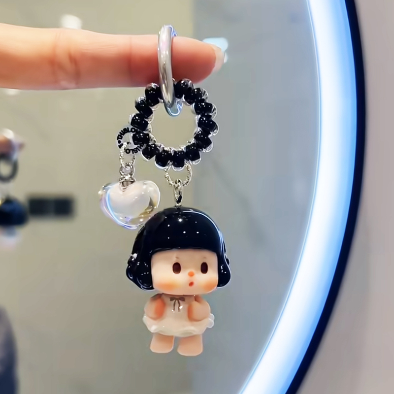 Bubble Mart Phone Charm Chain Cute Little Boy Childhood Car Keychain Bag Charm Backpack Decoration