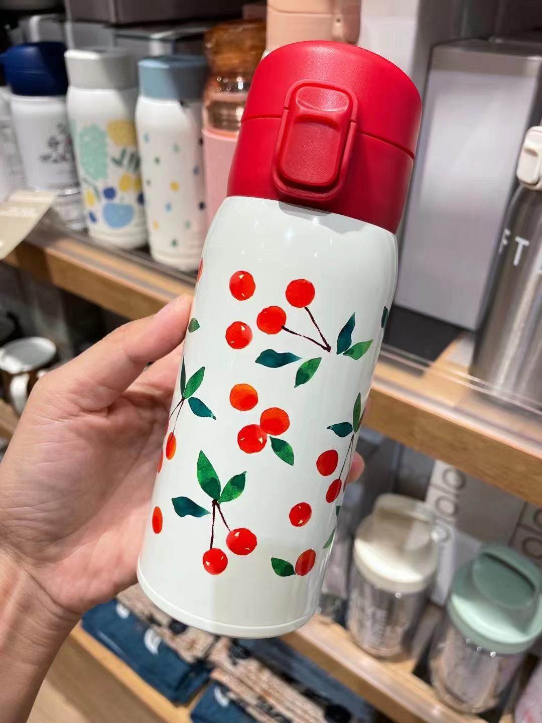 On the road Japan native afternoontea350ml Insured cup Cherry Cup Big Red Cute Little Freshener