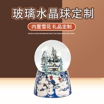 Music box music box transparent crystal ball custom glass water polo anniversary creative gift personality to map custom