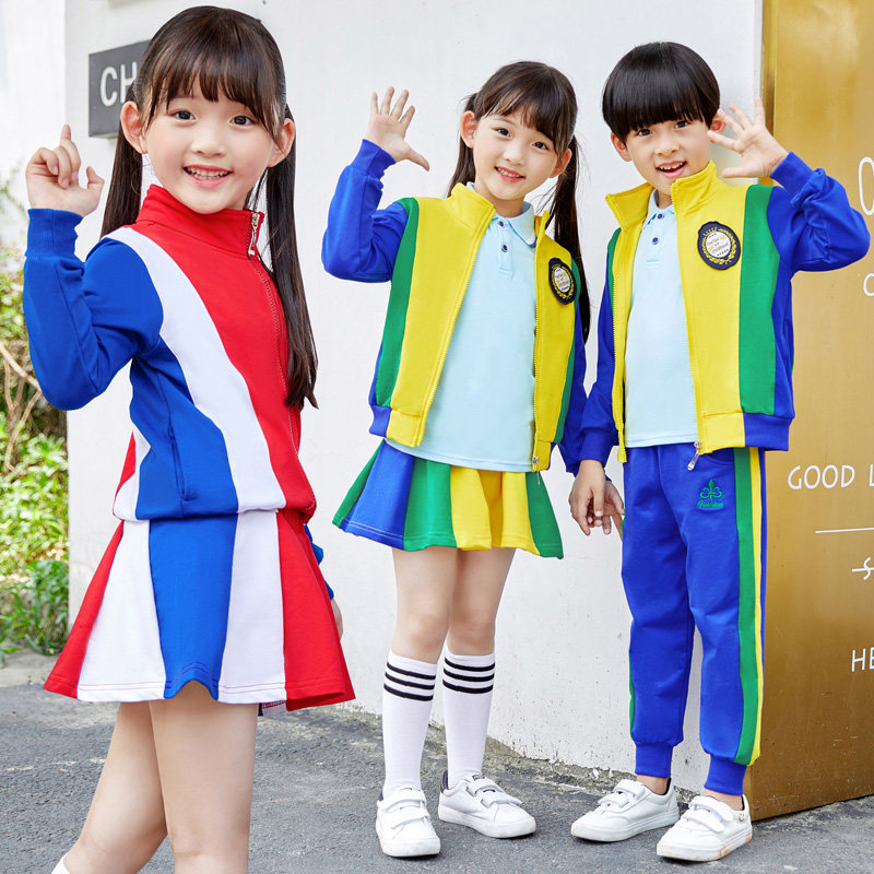 Kindergarten Garden Clothing Spring Autumn Clothing Three Sets Children's School Clothing Tide Elementary School Children Sports Suit Spring Fall Class Customize