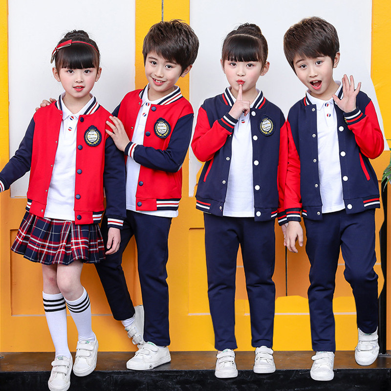 Kindergarten Garden Clothing Spring Autumn Clothing Children's School Suit Inn College Wind Fall Elementary School Kids Sportswear Three Sets
